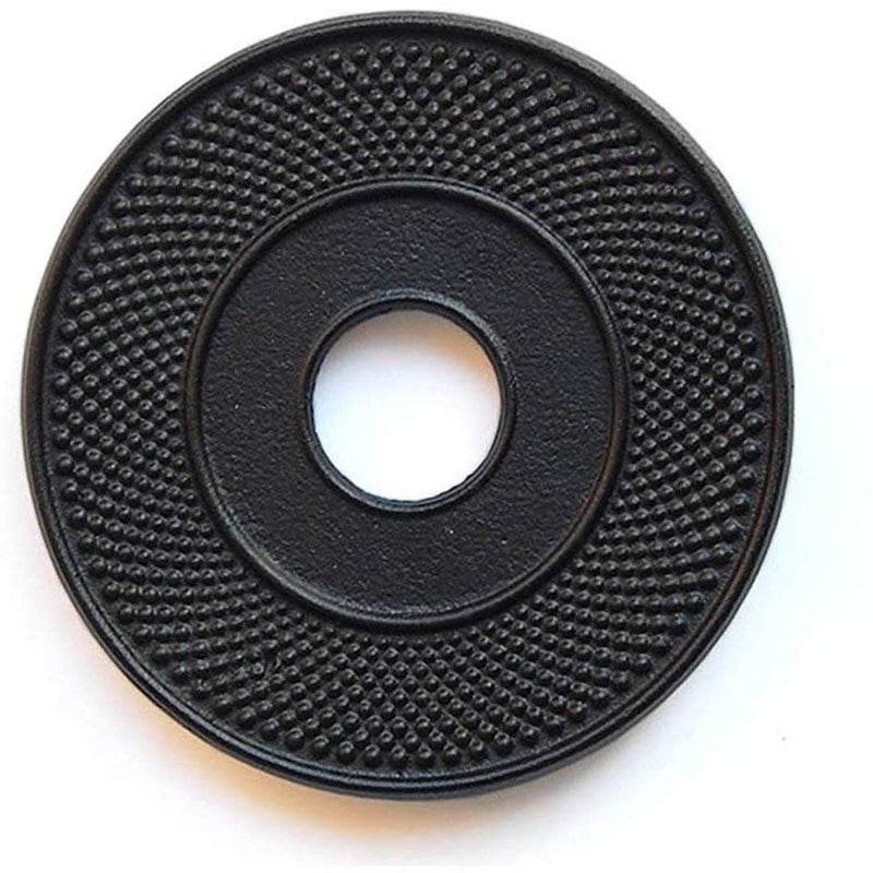suyika Cast Iron Mat with Rubber Pegs/Feet for Japanese Tea Kettle Cast Iron Teapot Black Trivet 5.3in - Image 1